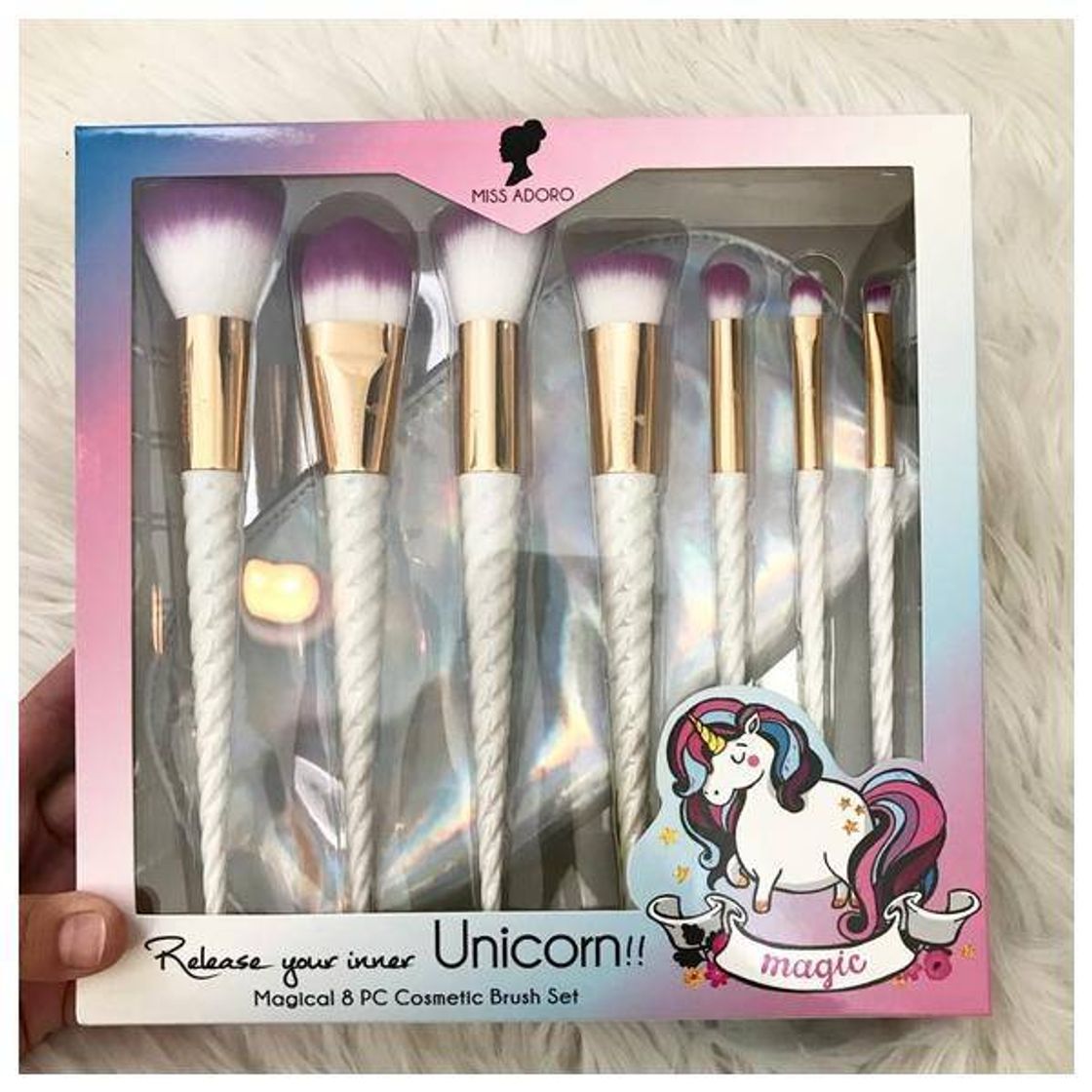 Social Brochas Maquillaje 8 Piezas Unicornio Original Miss Adoro