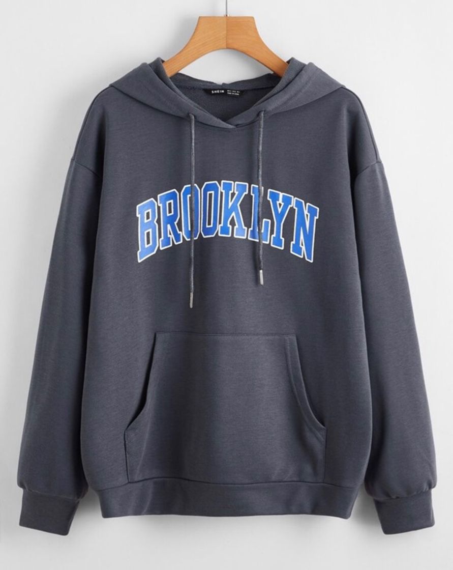 Social Sudadera con capucha y bolsillo| SHEIN 