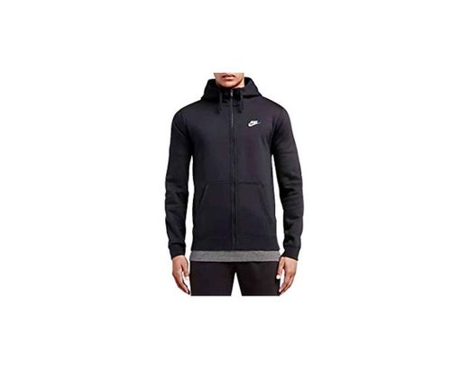 Nike M NSW FZ FLC Club Sudadera con Capucha, Hombre, Negro