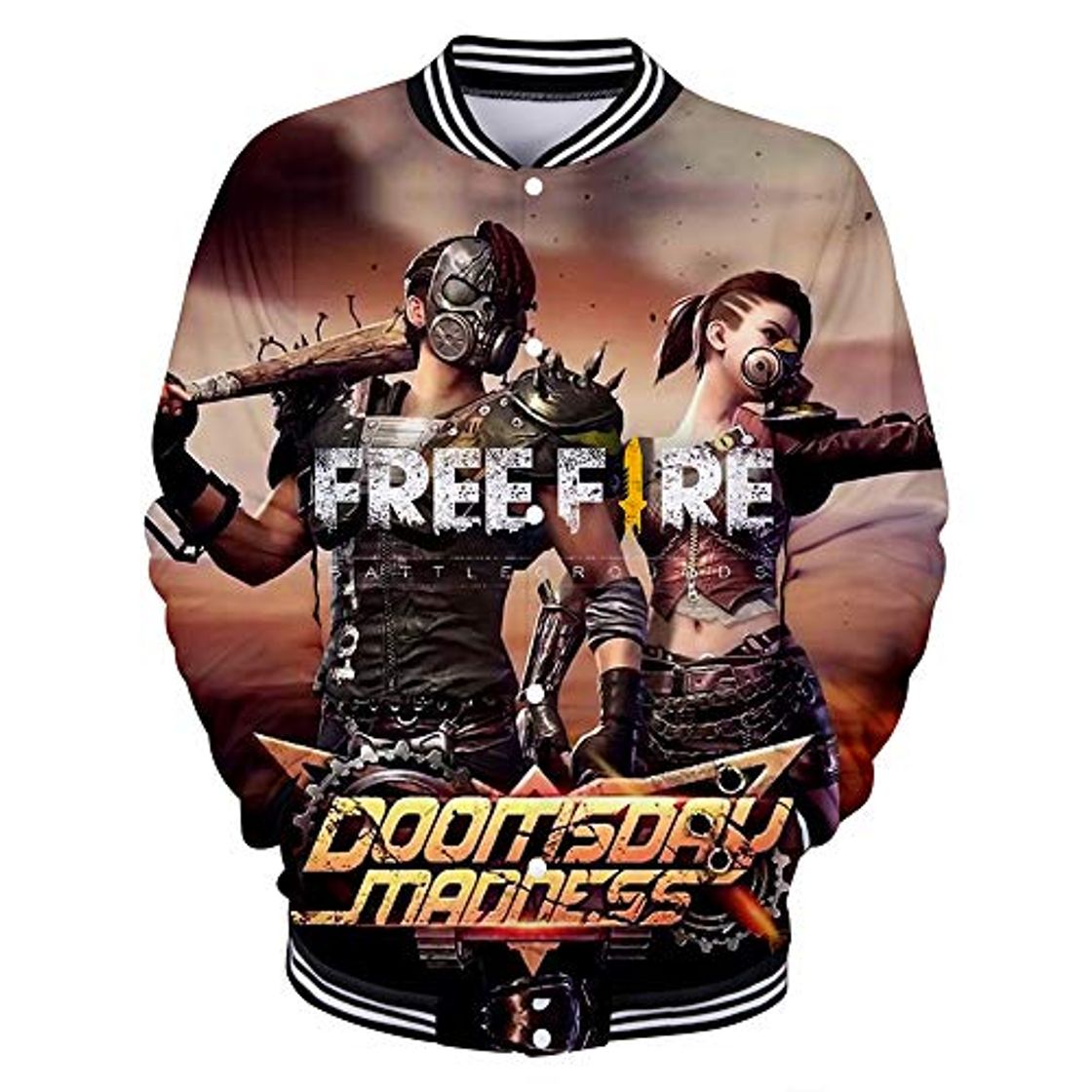 Producto Unisex Free Fire Fashion Impresión 3D Cómodo Chaqueta de Béisbol Suelta Ocasionales Traje de béisbol para Hombre y Mujer