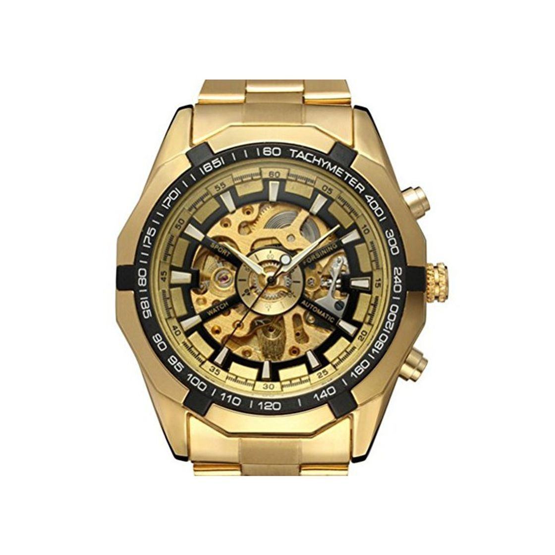 Social PIXNOR Hombre Relojes de Pulsera Mecánico Automático con Pulsera de Acero Inoxidable