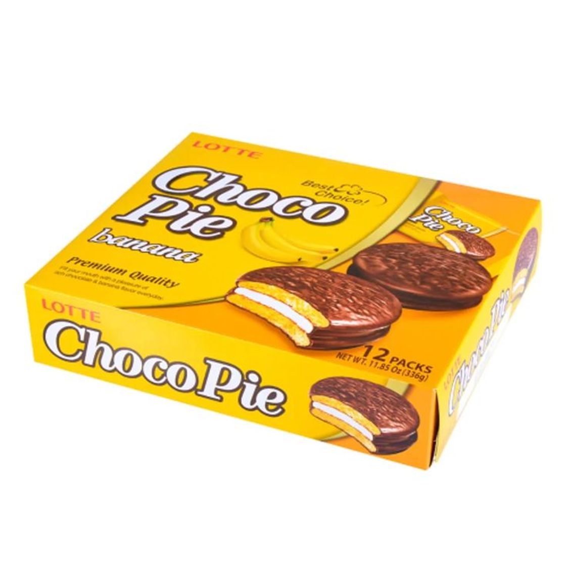 Moda Bolinho de Chocolate com Banana Choco Pie Lotte 336 Gramas 12 ...