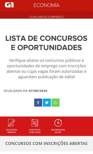 Lista de concursos públicos e vagas de emprego 