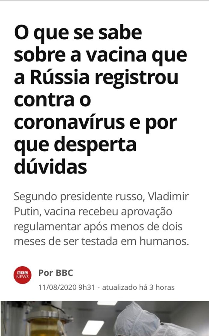 Moda O que se sabe sobre a vacina  da Rússia