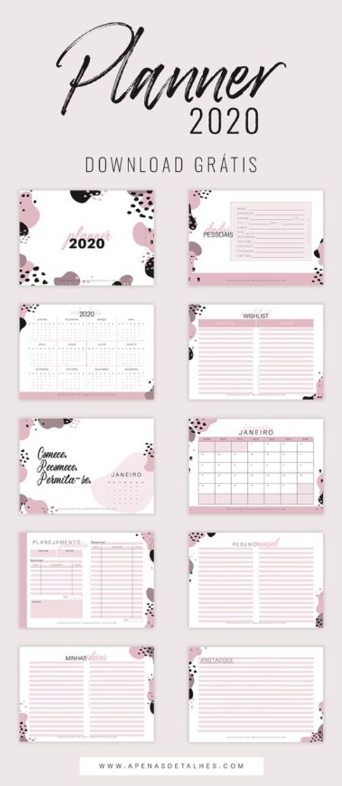 App Planner anual rosa 