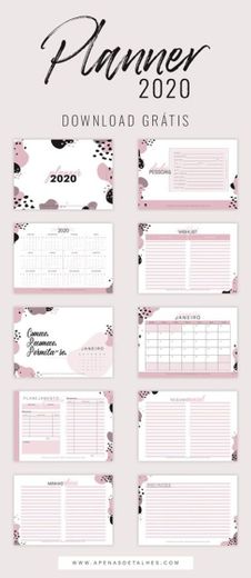 Planner anual rosa 