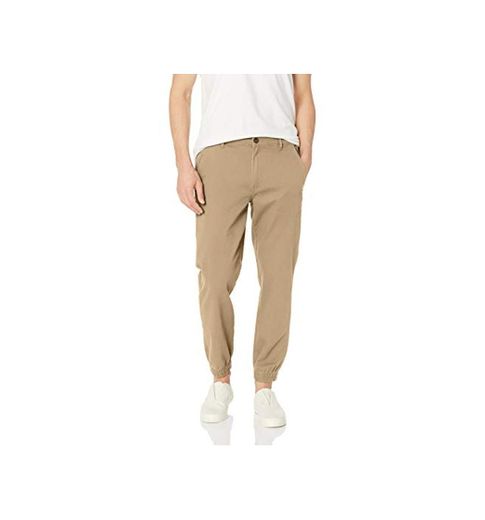 Amazon Essentials - Pantalones deportivos ajustados para hombre, Caqui, US M