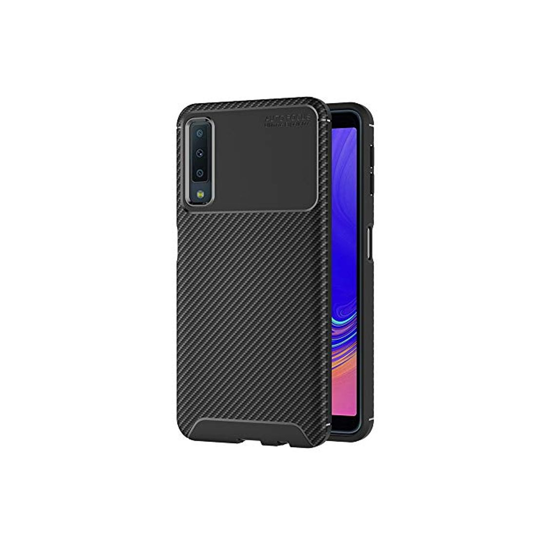 Producto AICEK Funda Samsung Galaxy A7 2018, Negro Silicona Fundas para Samsung A7