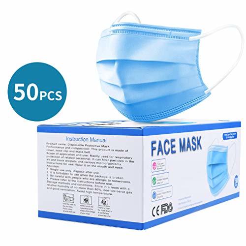 Producto 50Pcs Tamaño de Cara Libre desechable Azul 3-PLY