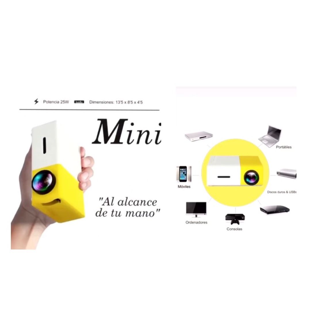 Fashion Mini proyector portátil LED 1080P 