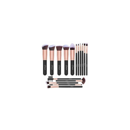 Set de brochas de maquillaje profesional BESTOPE 16 piezas Pinceles de maquillaje