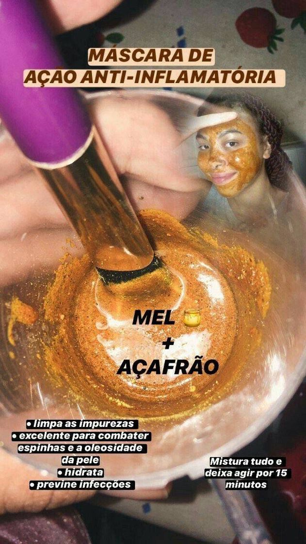 Moda Máscara de açafrão e mel