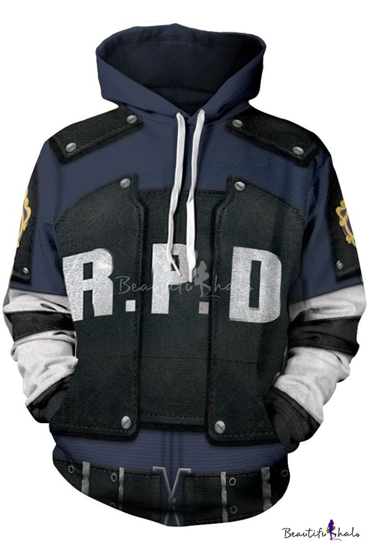 Social Resident Evil 3D Letter R P D Logo Print Comic Cosplay Costume ...