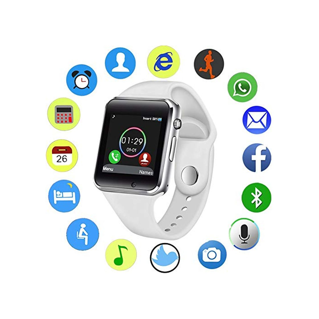 Social KDSFJIKUYB Pulsera de Actividad Nuevo Reloj Inteligente Hombre Mujer Deporte LED Pantalla