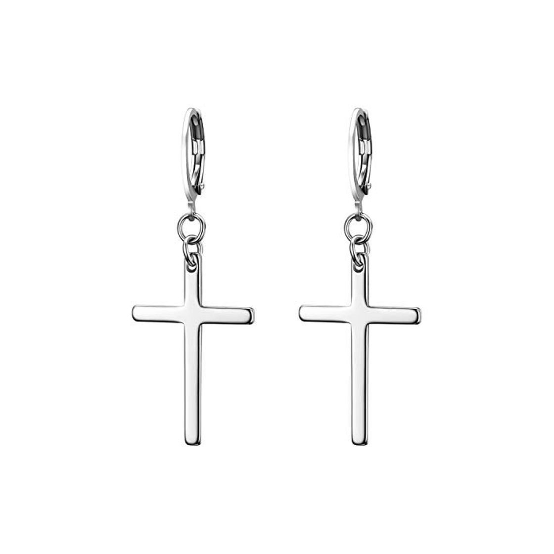 Social Flongo Pendientes de cruz largo pendientes de aros pequeños