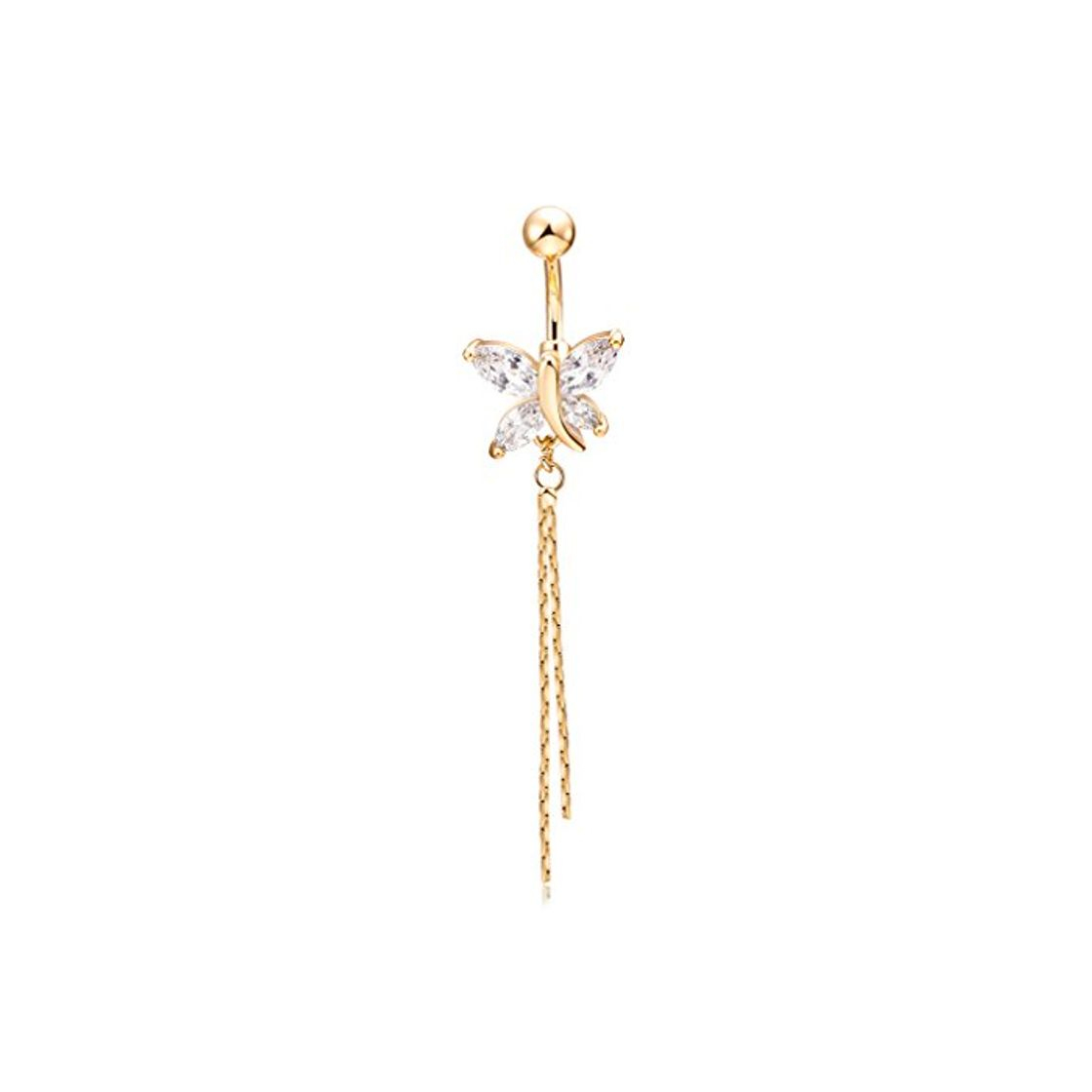 Producto YAZILIND Mariposa Plateado Oro en Forma de Ombligo del Vientre Anillo Umbilical Ombligo Anillo Clavo Ombligo Joyeria Piercing del Cuerpo