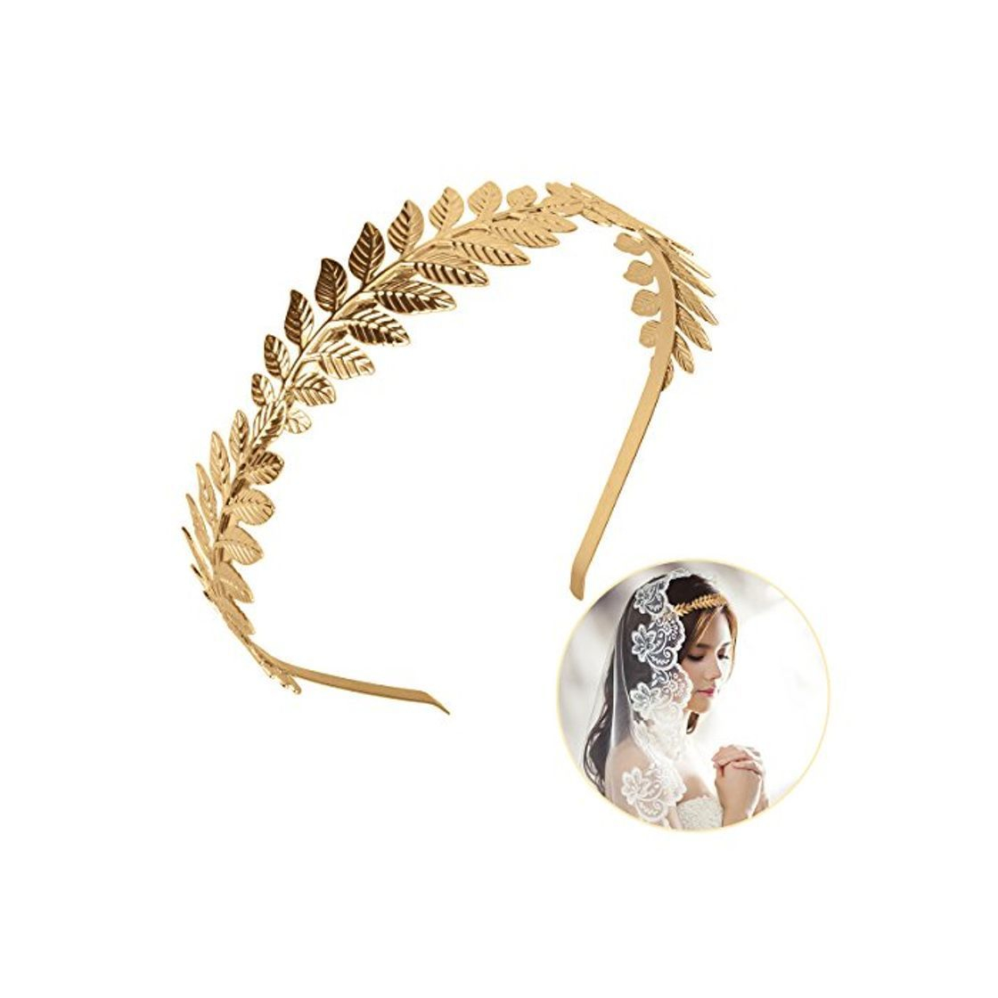 Social OZUAR Diadema de Hoja Dorada Estilo Griego Diadema de Corona Tiara Accesorios