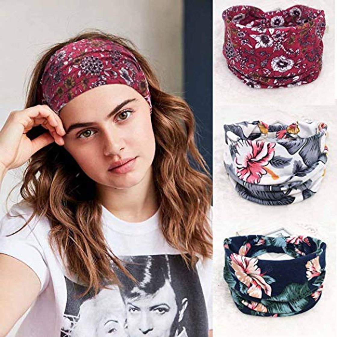 Social Zoestar Boho diademas anchas para la cabeza con estampado elegante para yoga,
