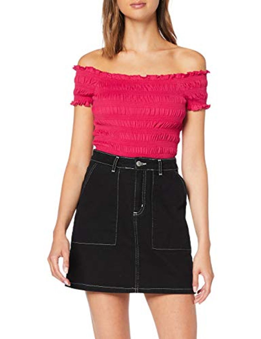 Social Only Onlalicia S/s Smock Top Jrs Camiseta sin Mangas, Rosa