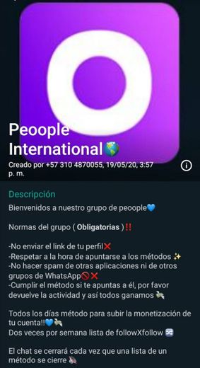 ✔️Grupo internacional de peoople Colombia 🇨🇴 