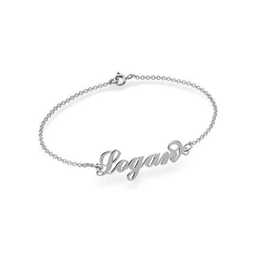 Lam Hub Fong Pulseras Personalizadas con Nombre Plata de Ley Mujer 925