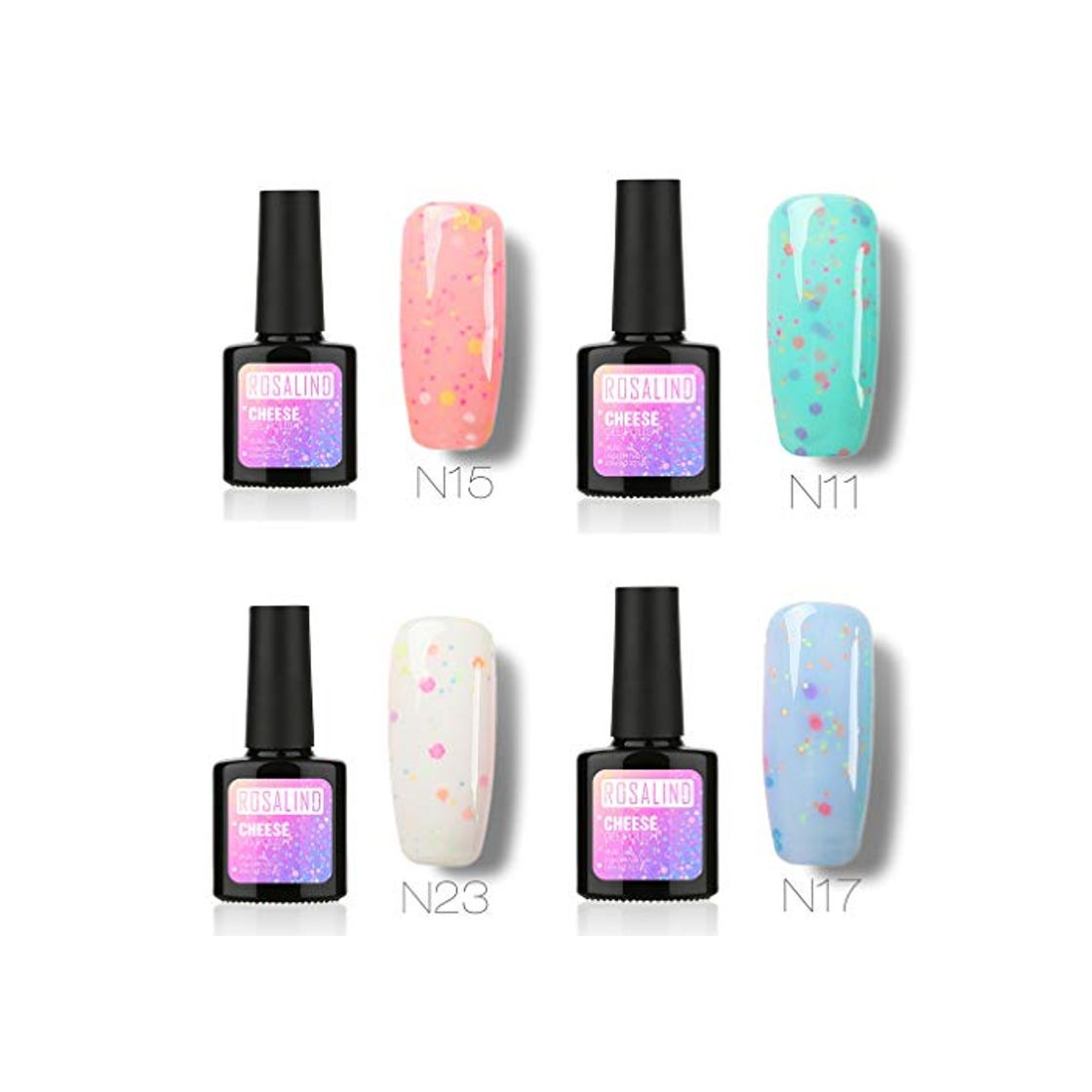 Producto ROSALIND Conjunto de esmalte de uñas en gel para salón empapa de UV LED semipermanente laca vernis 4 unidades 10 ml