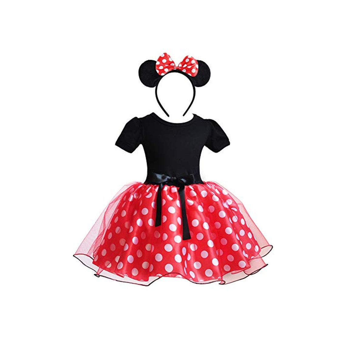 Product Bebé Niña Vestido de Fiesta Princesa Disfraces Tutú Ballet Lunares Fantasía Vestid Carnaval Bautizo Cumpleaños Baile para Infantiles Disfraces de Princesa con Diadema P #Rojo 5 Años