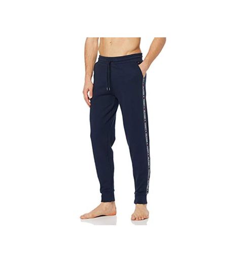 Tommy Hilfiger Repeat Logo Tape Joggers Pantalones Deportivos, Azul