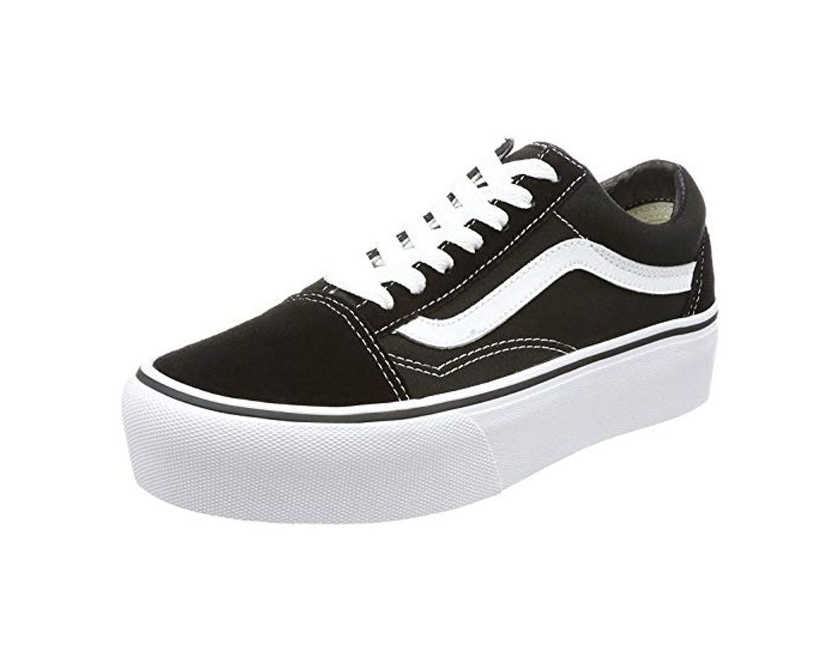 Fashion Vans Old Skool Platform, Zapatillas para Mujer, Negro