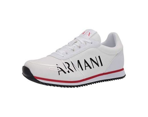 Armani Exchange Retro Running Sneakers, Zapatillas para Hombre, Blanco (Op.White