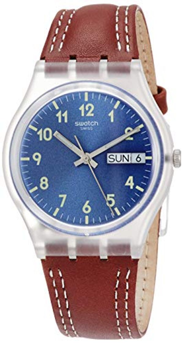 Products Swatch Reloj Analogico para Hombre de Cuarzo con Correa en Cuero GE709