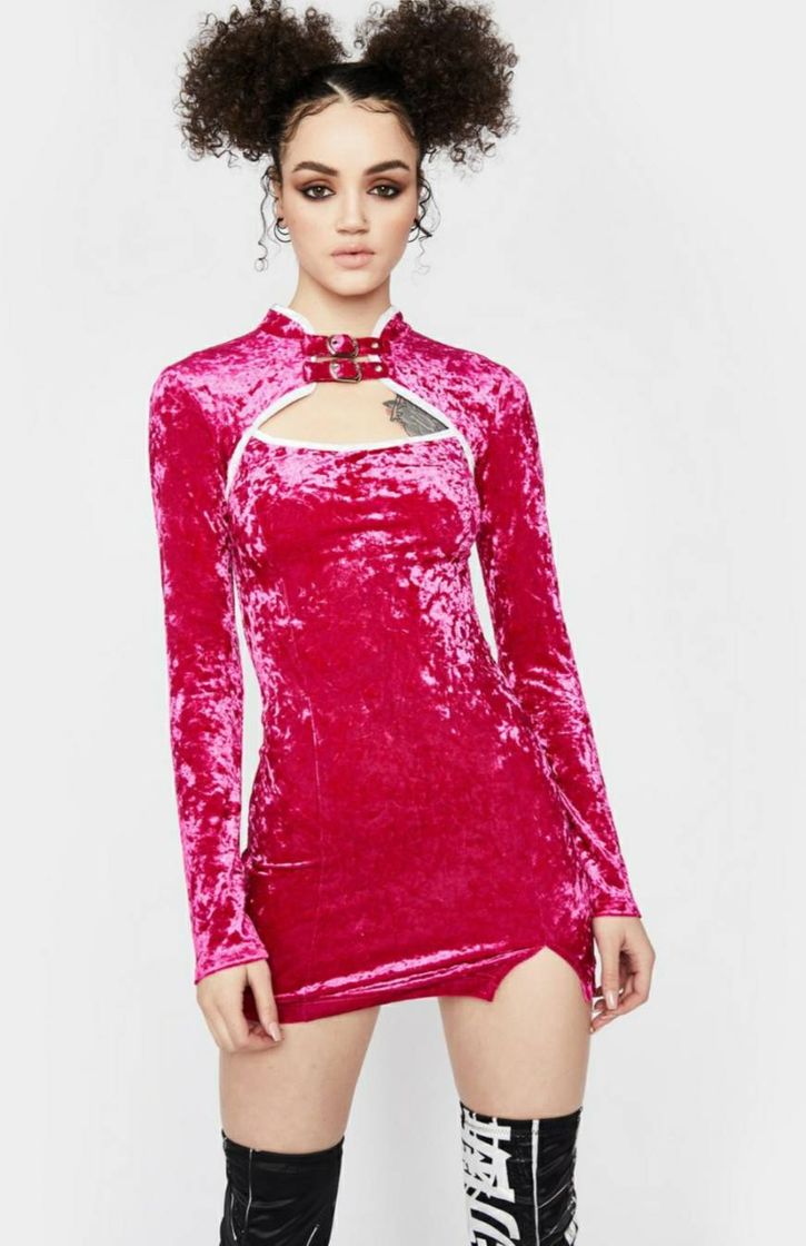 Moda Velvet Cut Out Mini Dress