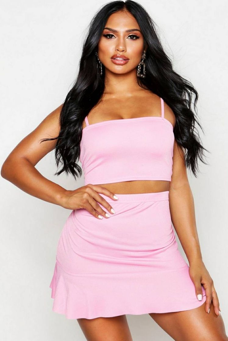 Fashion  Crop top & mini skirt set

