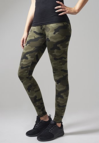 Fashion Urban Classics Ladies Camo Leggings Mallas, Verde