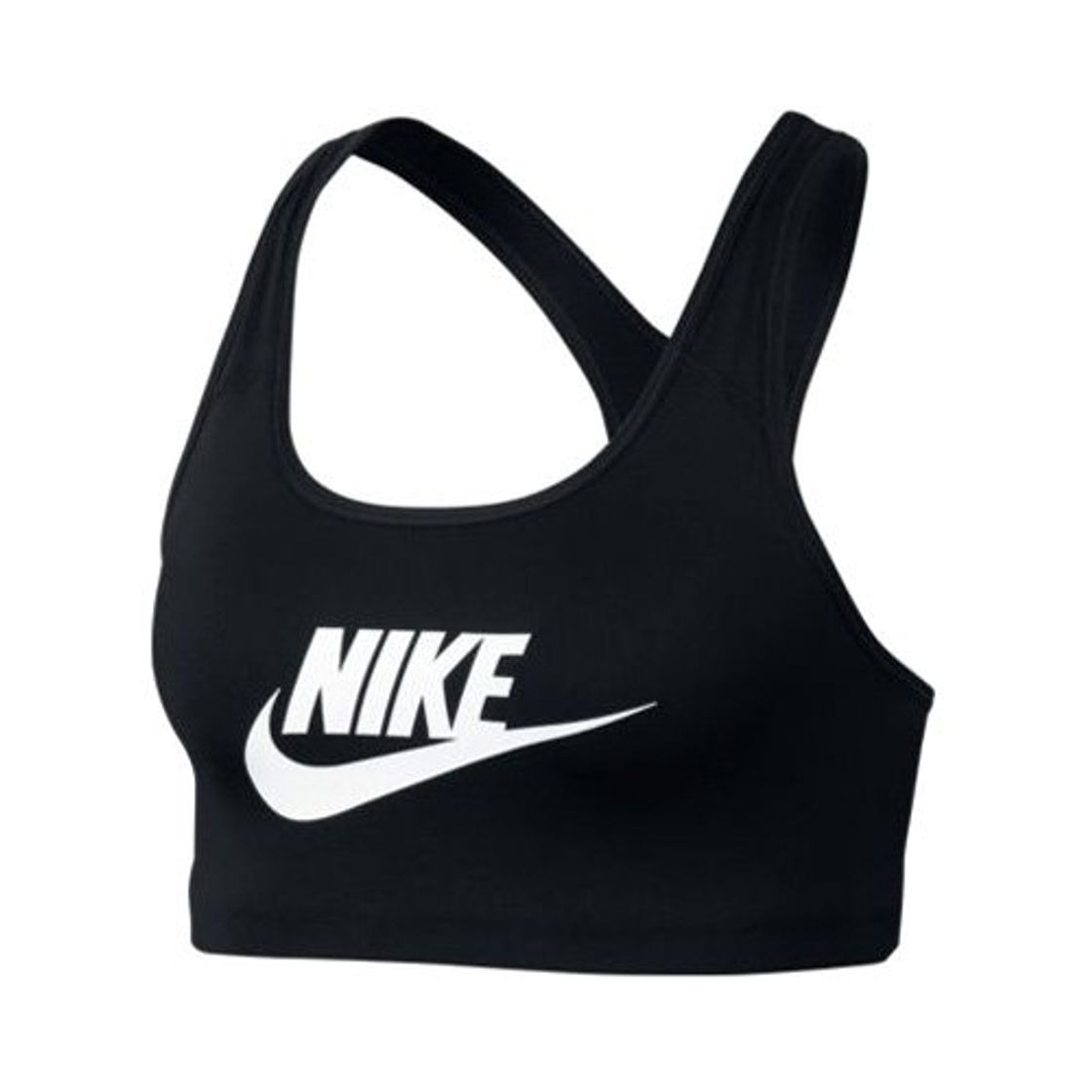 Moda Nike Swoosh Futura Bra Sujetador Deportivo, Negro