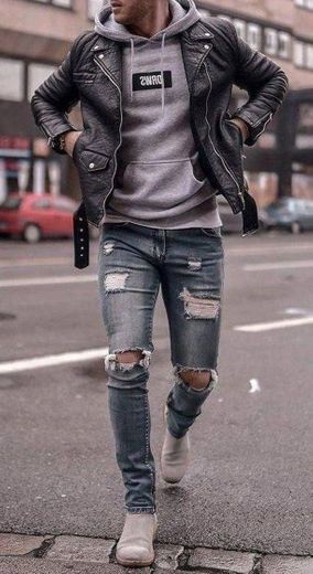 Jaqueta e jeans