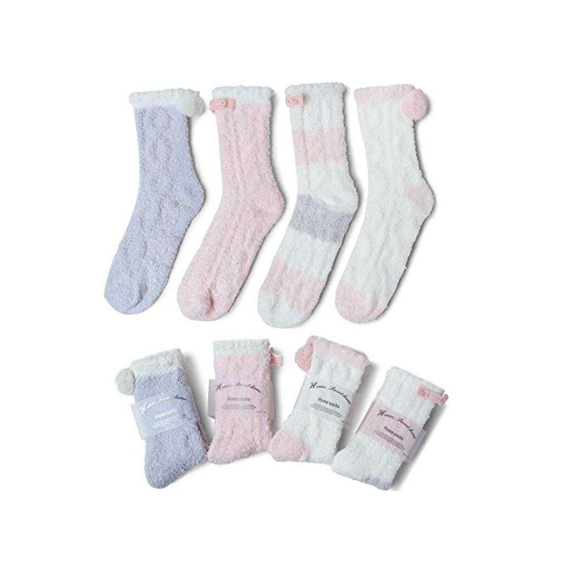 Producto JARSEEN 4 Pares Mullido Borroso Calcetines de Invierno Acogedor Calentar Pantuflas Super