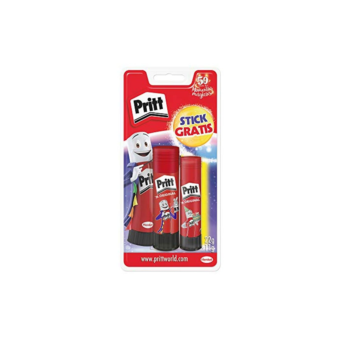 Producto Pritt Barra de pegamento de rápida adhesión, sin disolventes, pack 22 gr