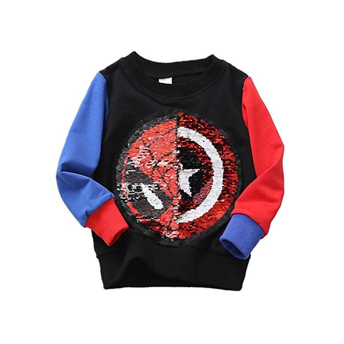 Producto Niños Niñas Niños Superhero Flip Lentejuelas Color Moda Sudadera de Manga Larga