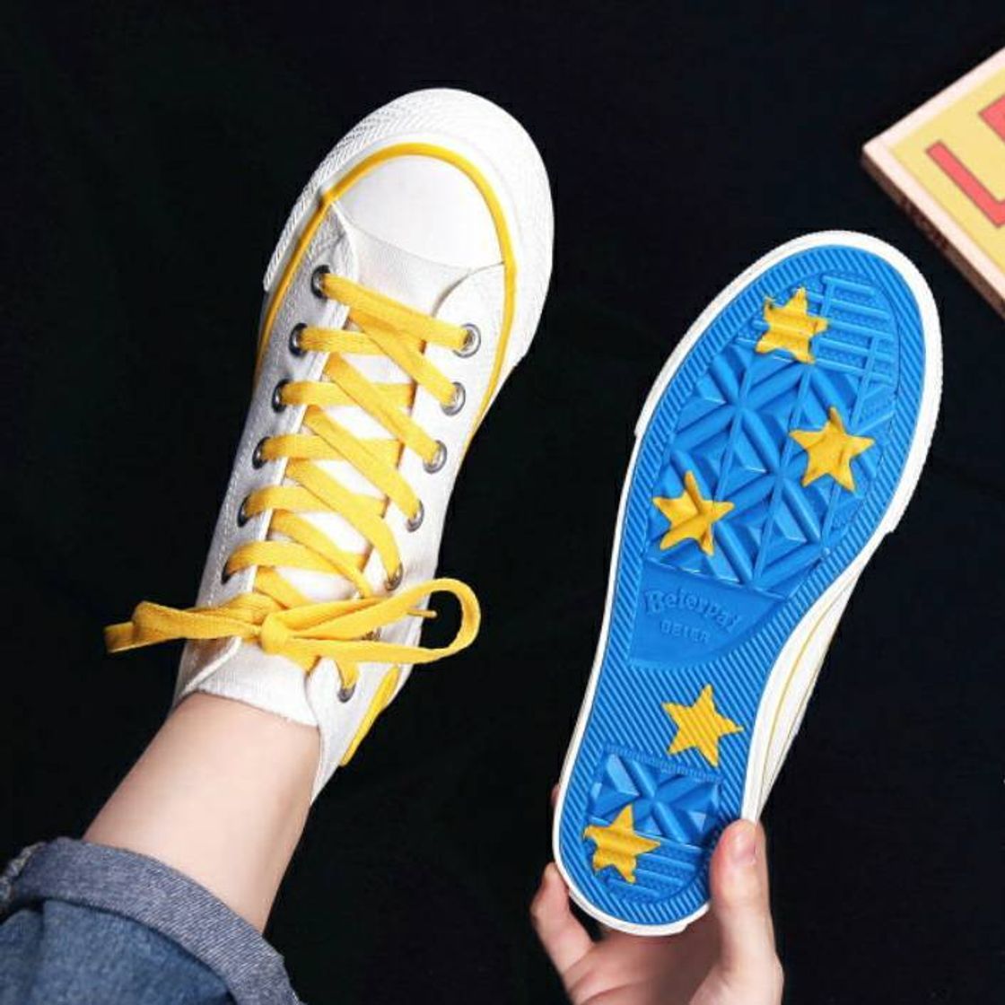 Moda High top hong kong style retro trend canvas shoes 