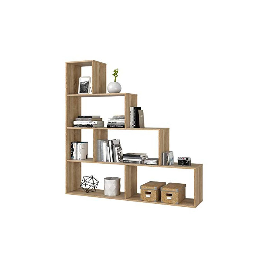 Social Habitdesign 002255F - Estantería Decorativa, Acabado en Roble Canadian Medidas: 145 cm