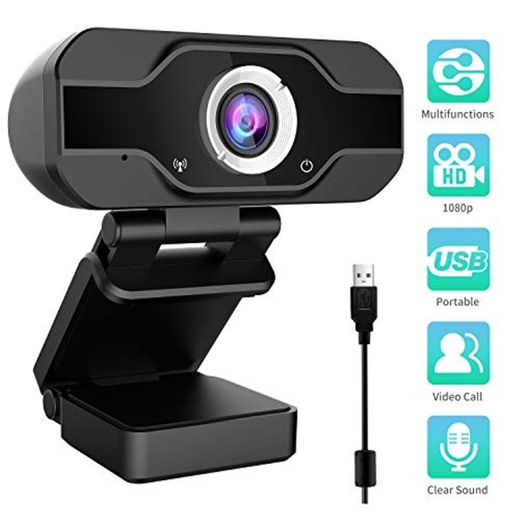 Aiglam Webcam, Webcam PC 1080P Cámara Web de Alta Definiciócon micrófono Reductor