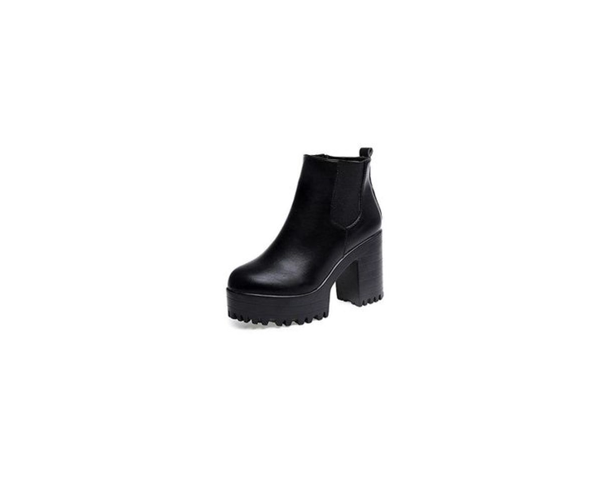 Fashion Botas de cuero con plataforma, de Holacha