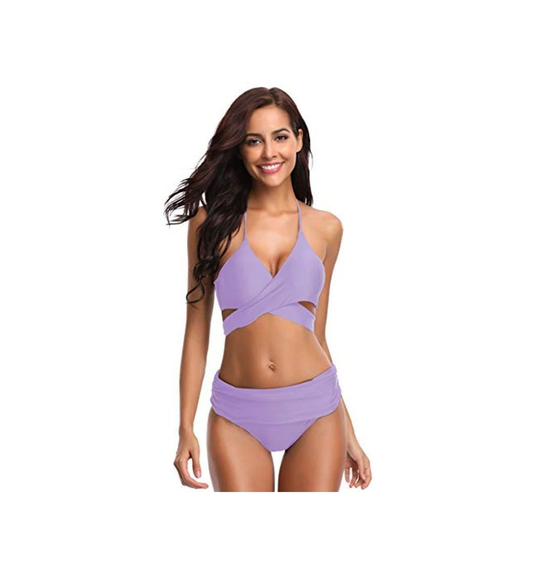 Social SHEKINI Bikini de Traje de baño de Colores Oscuros para Mujer Bikini