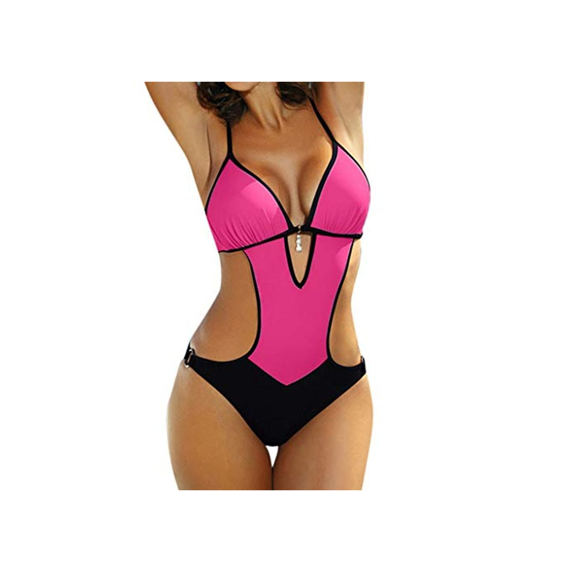 Product Mujer Monokini Nuevo Promociones Talla Grande Bikinis Halter Traje de Baño de Una Pieza Descuento