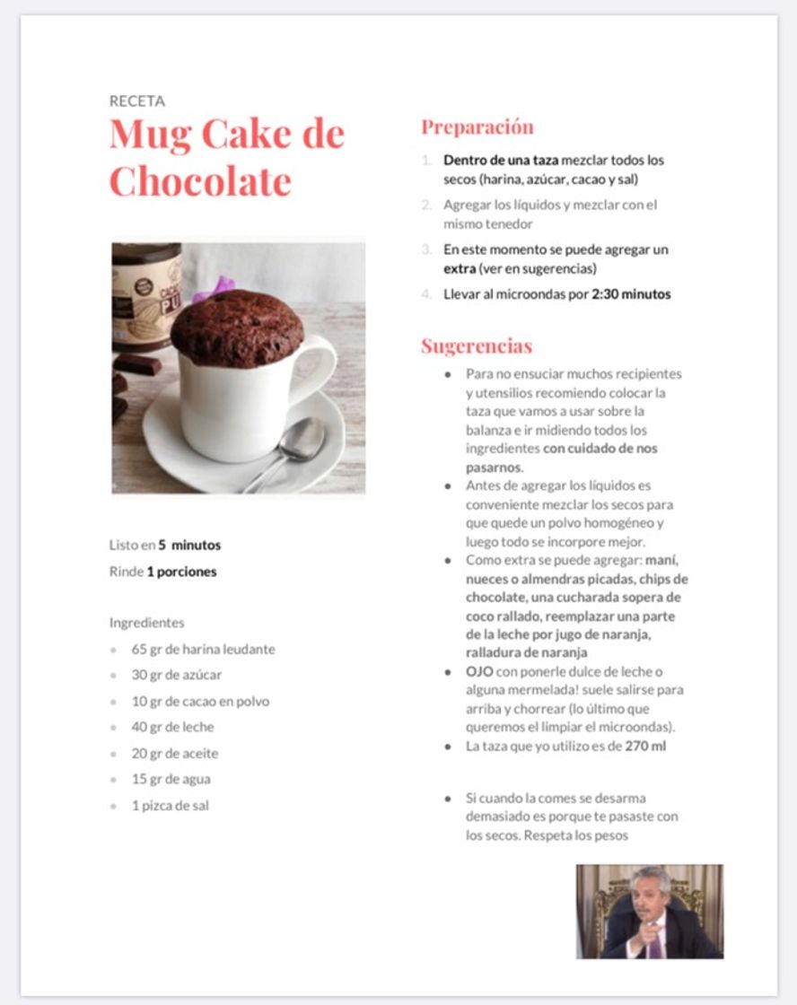 Fashion Mug Cake de Chocolate 