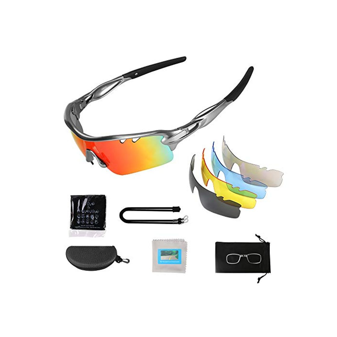 Productos Flintronic Gafas de Sol Polarizadas, Gafas de Ciclismo con 5 Lentes Intercambiables