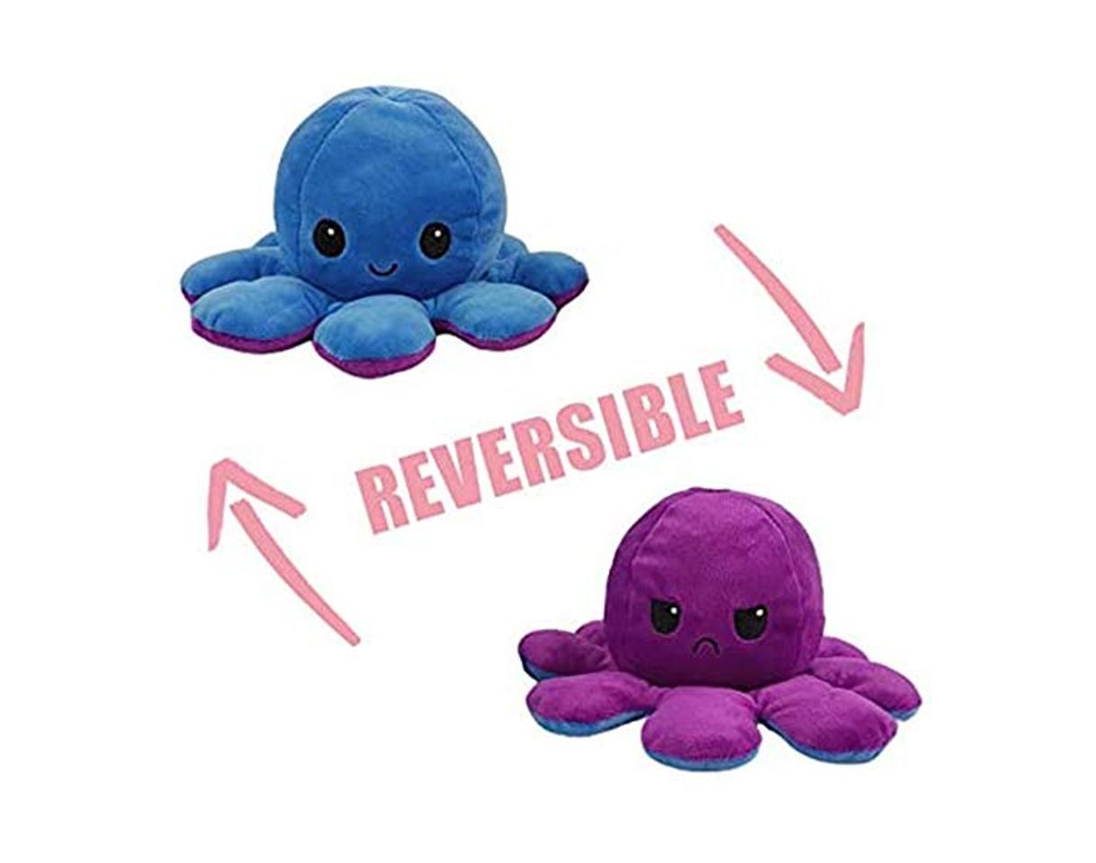 Producto Peluches de Pulpo Con Emociones Reversibles,Peluches de pulpo de doble cara, juguetes