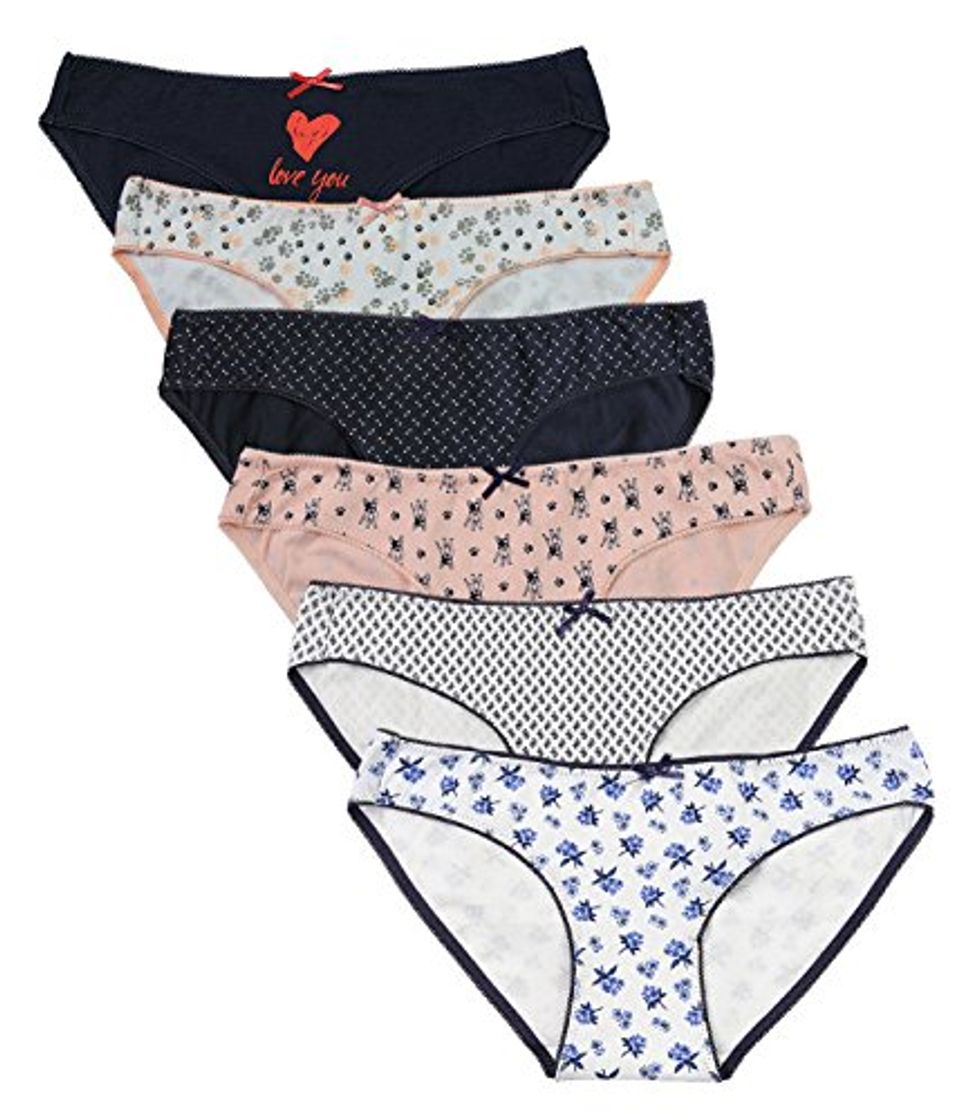 Moda ABClothing 6 Pack Hipster Cotton Panties