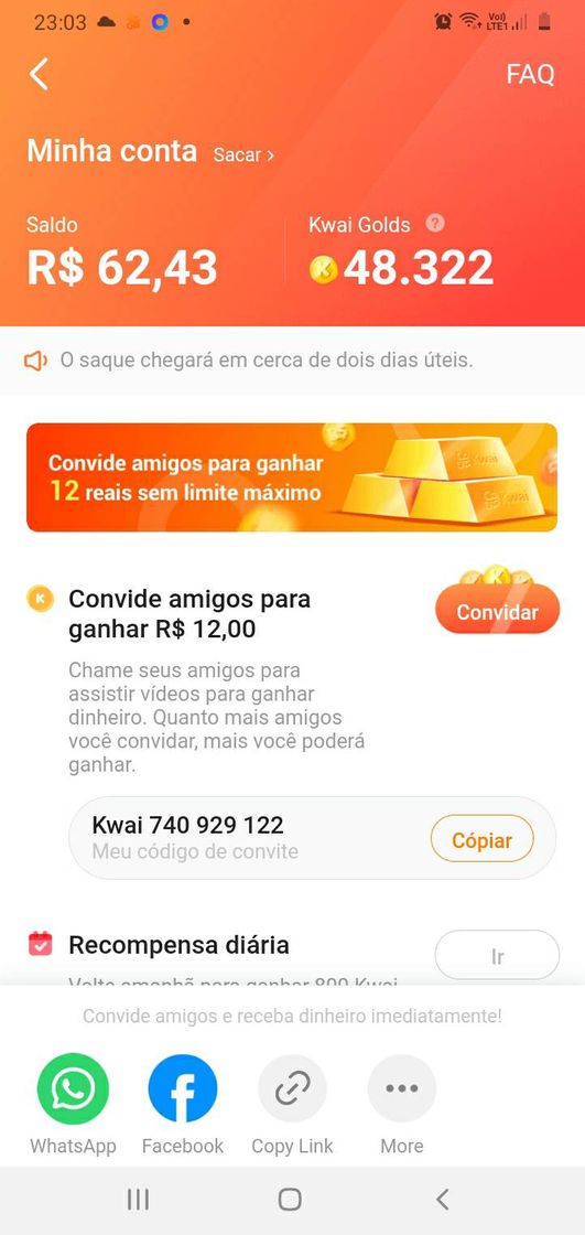 Fashion Kwai uma grana extra, usem meu código Kwai740929122